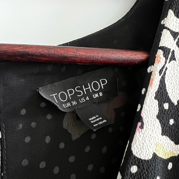 Topshop Spot Floral Tie Tea Dress - Picture 5 of 15